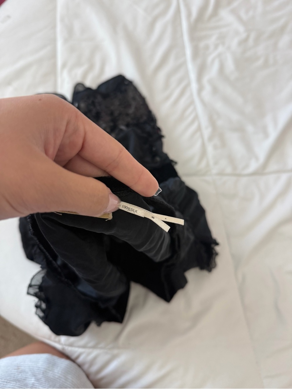 Max Studio Black Lace Ruffle Top - Picture 4 of 4